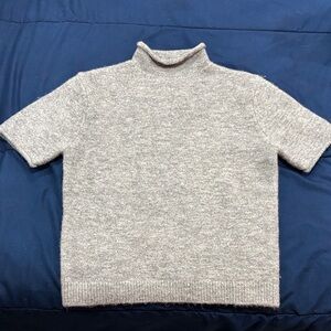 Zara Short-Sleeve Mock Neck Sweater